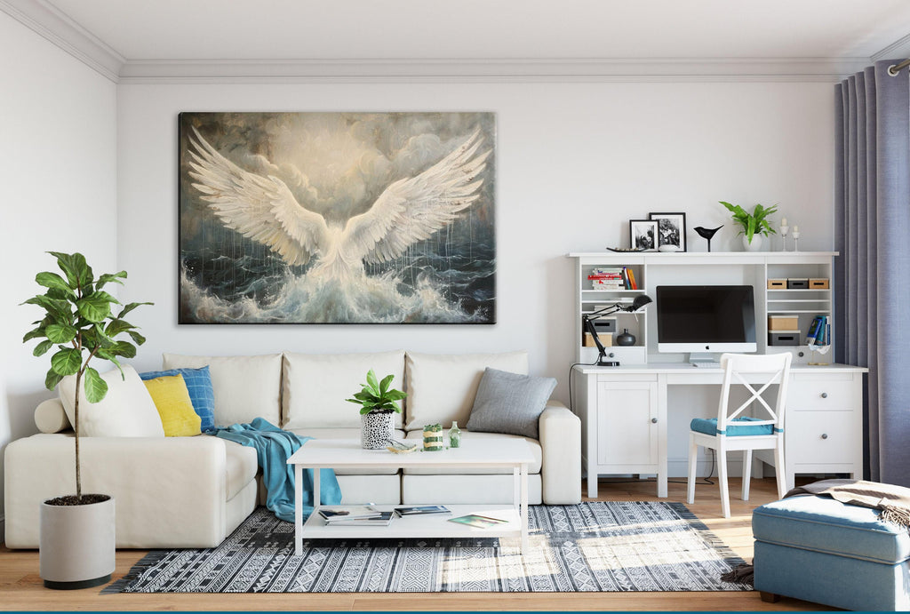 Angel Wings Canvas - Large Canvas Art | Celestial Art Print, Ready to Hang