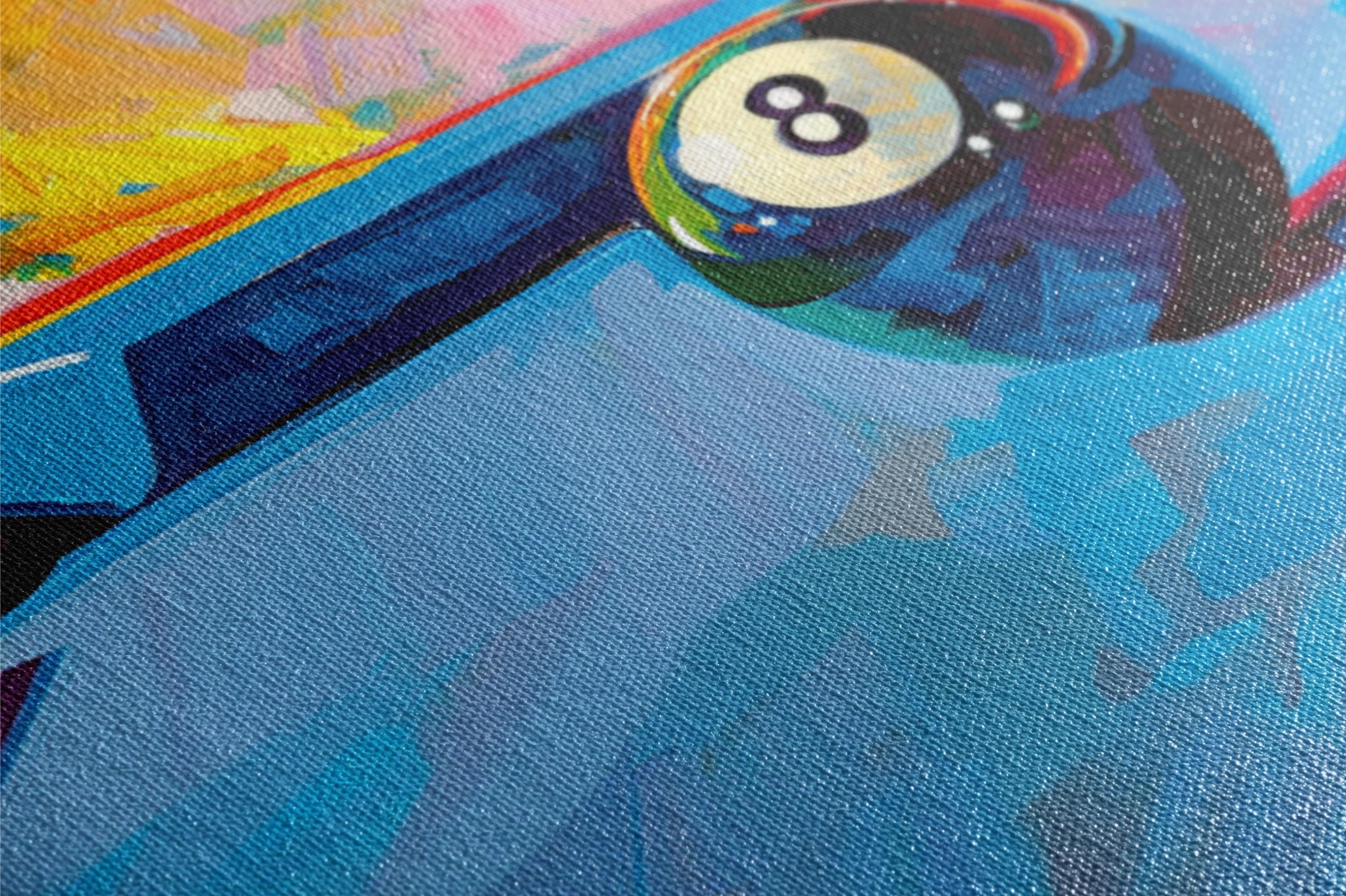 8 Ball Painting – Vintage Pool Art | Gallery Wrapped Canvas | Extra Large Man Cave Wall Art