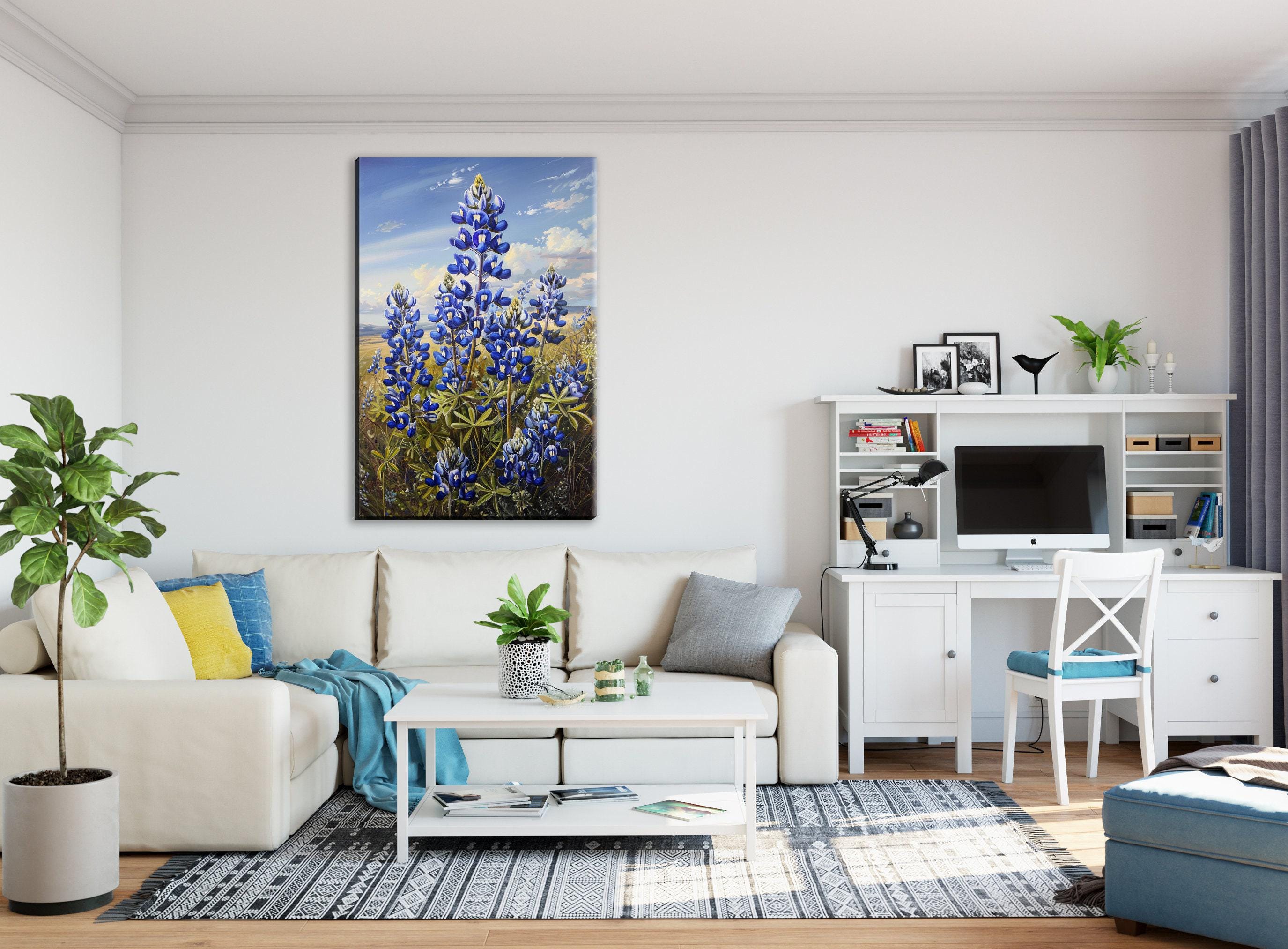 Texas Bluebonnet Art – Large Canvas Floral Wall Decor | Gallery Wrapped Canvas