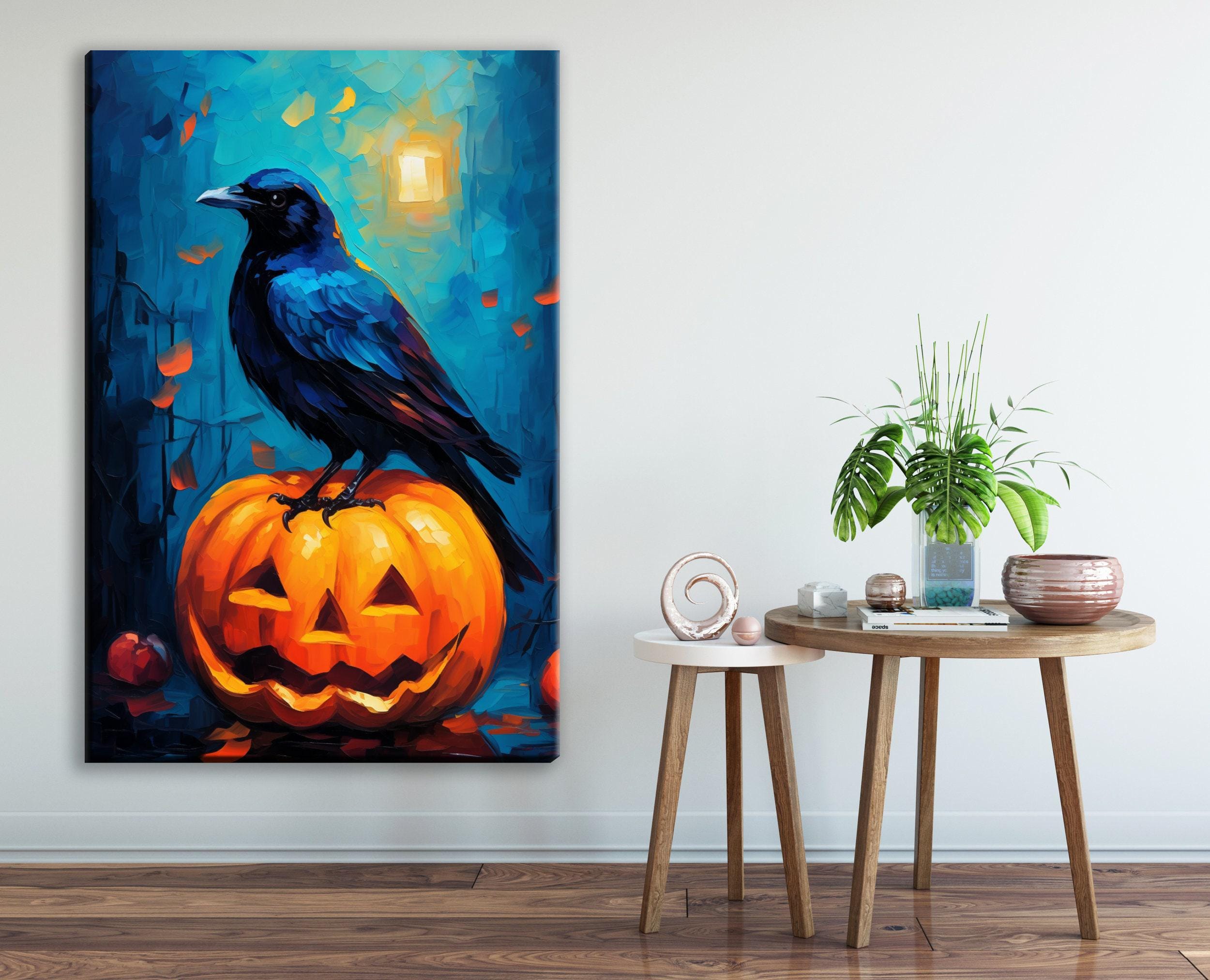 Halloween Pumpkin Canvas - Jack O Lantern Art | Large Gallery Wrapped Print
