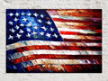 American Flag Canvas | Patriotic Wall Art - Red White Blue Artwork, Fade Resistant Print
