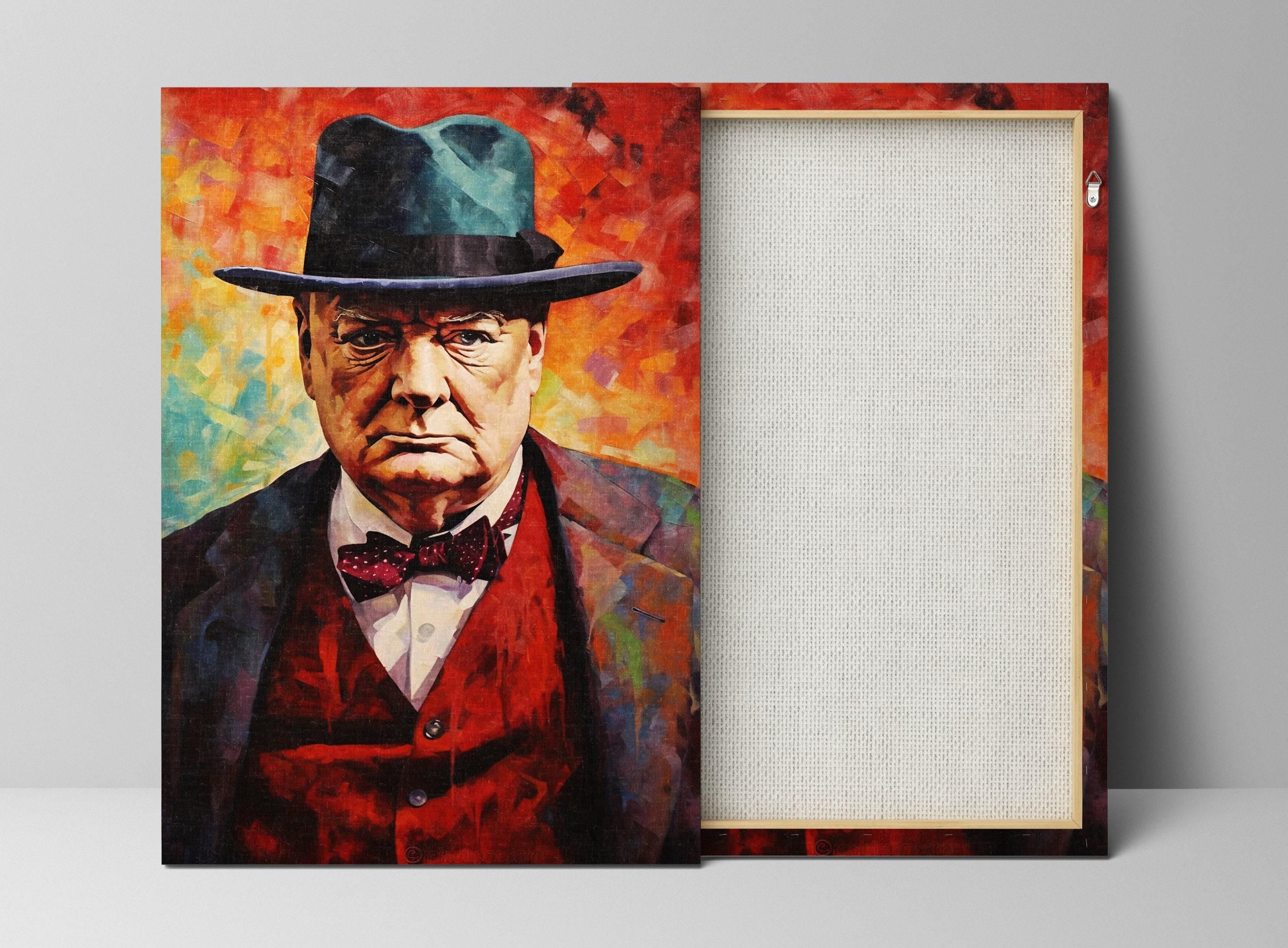 Winston Churchill Canvas – Gallery Wrapped Large Canvas Print, Ready to Hang Wall Art