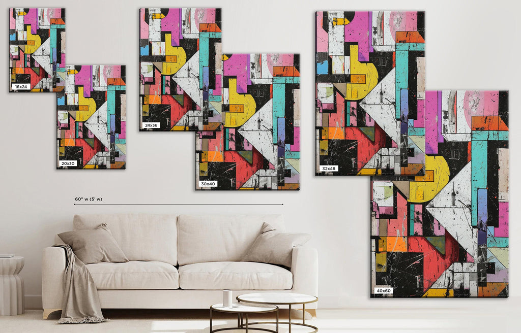 Abstract Brutalism Canvas - Large Abstract Art | Gallery Wrapped, Ready to Hang