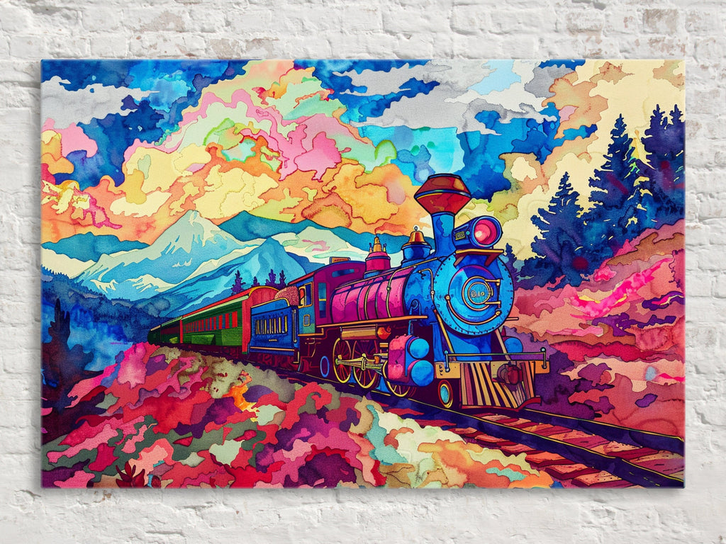 Steam Engine Canvas | Classic Railway Wall Art - Gallery Wrapped, Ready to Hang