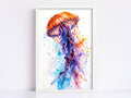 Beautiful Jellyfish Watercolor, Oceanic Wall Art, Giclee Print on Canvas, Artist Paper, Watercolor Paper, Available in Extra Large Sizes