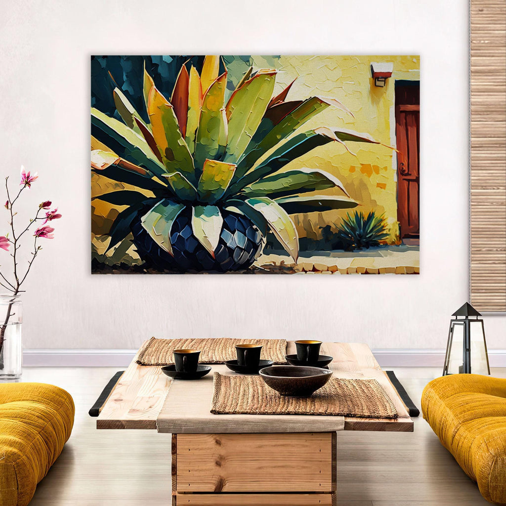 Agave Cactus Art Print - Southwestern Home Decor | Gallery Wrapped Canvas, Ready to Hang