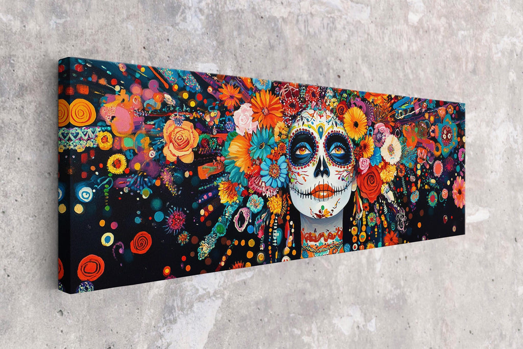 Dia de los Muertos Canvas - Panoramic Wall Art | Oversized Gallery Wrapped Latin Tradition Art