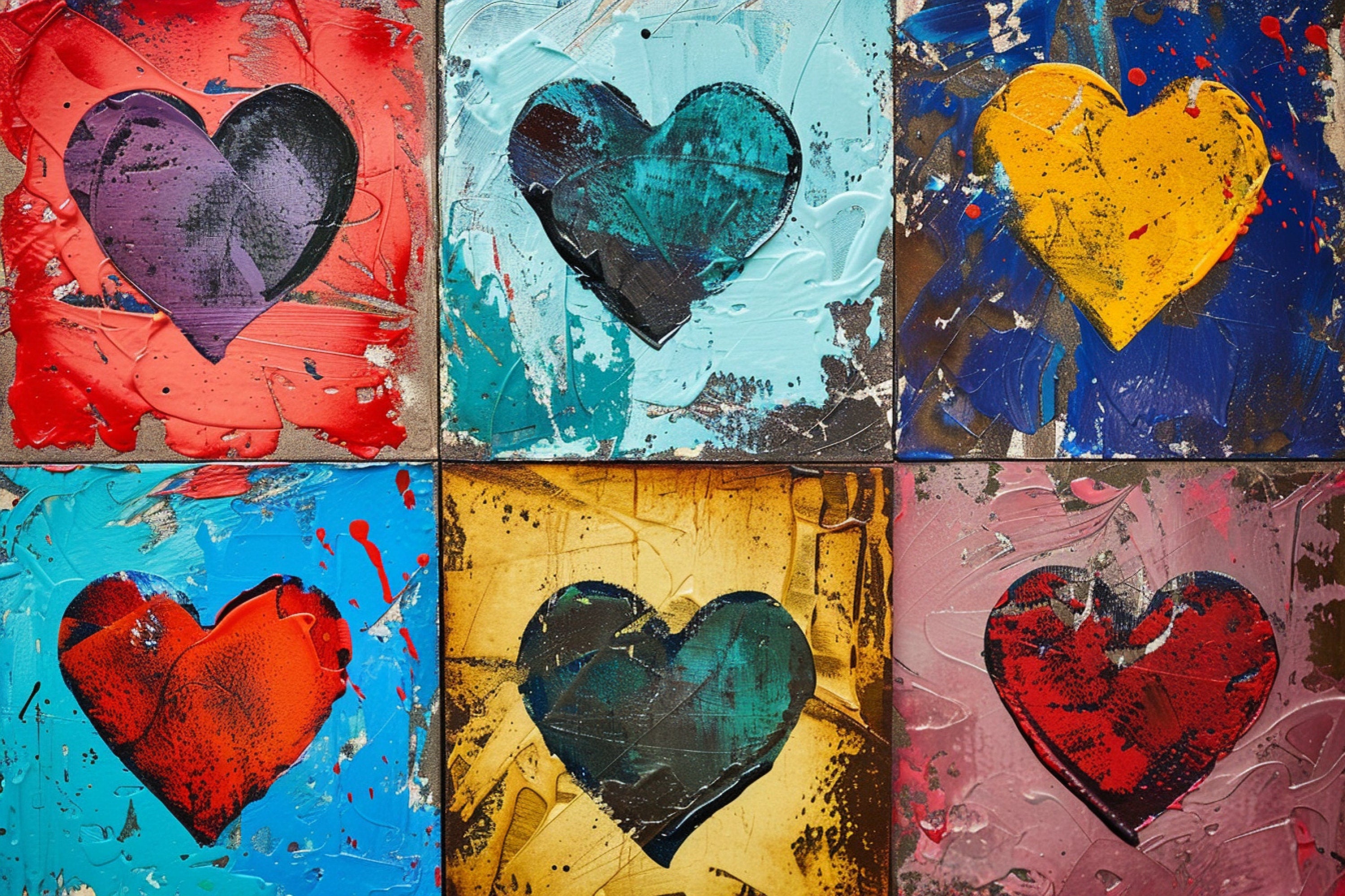 Colorful Hearts Canvas – Extra Large Wall Art | Gallery Wrapped Canvas, Ready to Hang