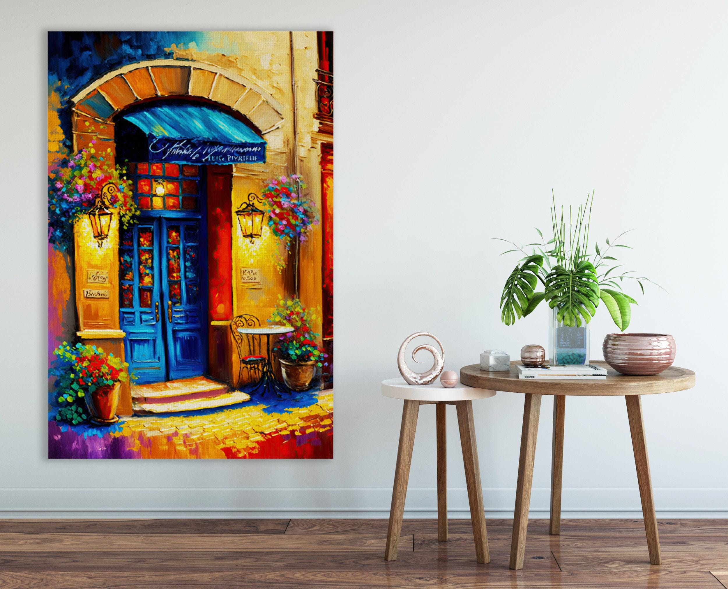 Paris Painting Canvas – Colorful Parisian Canvas Art with Wooden Frame & Fade Resistant Ink