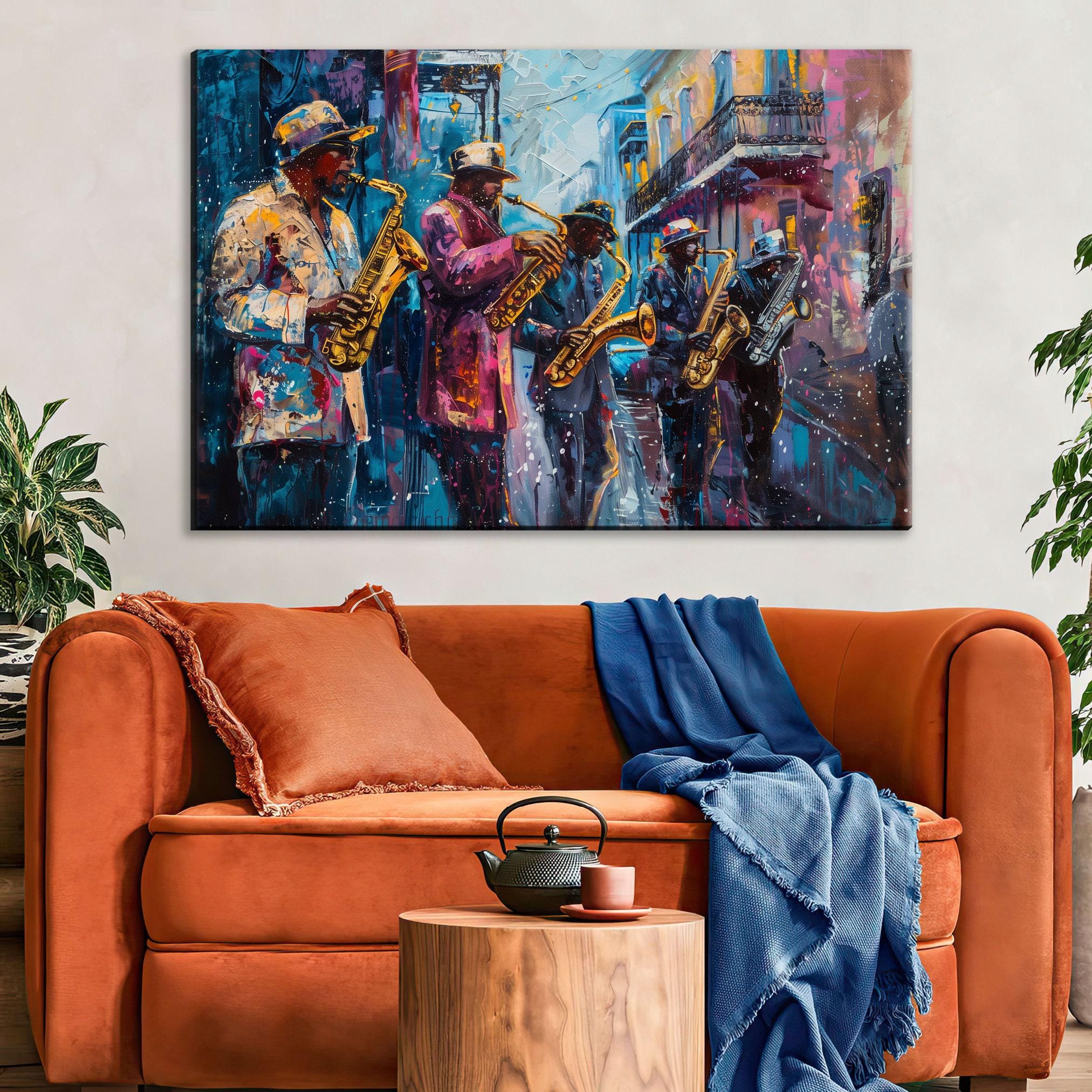 Bourbon Street Jazz Painting – New Orleans Wall Art | Gallery Wrapped Canvas Print