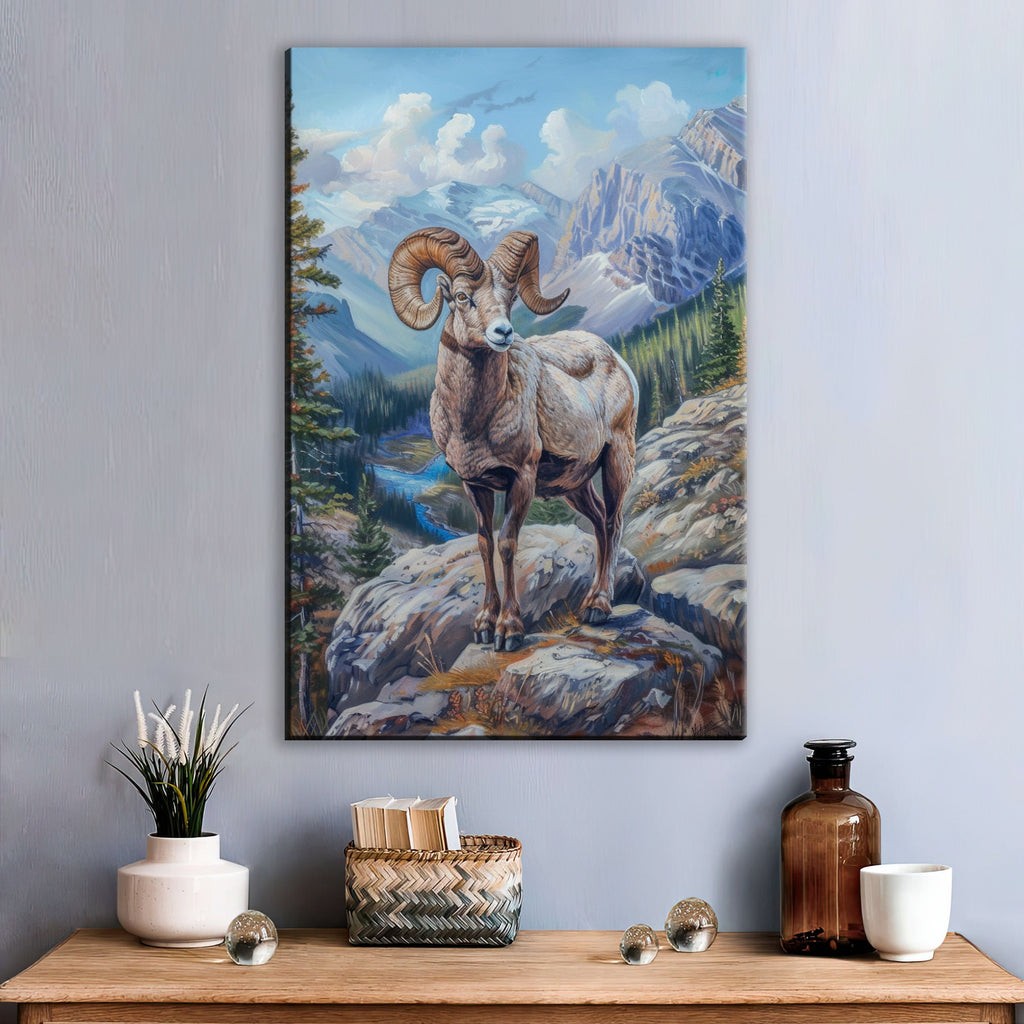 Bighorn Sheep Wall Decor – Large Wildlife Canvas Art | Ready to Hang, Gallery Wrapped Print