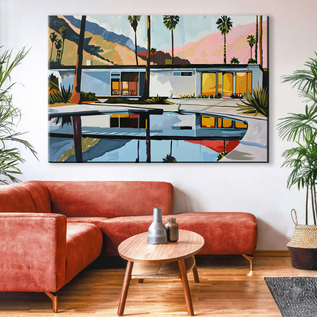 Retro Palm Springs Art - Mid-Century Modern Print | Gallery Wrapped Canvas Ready to Hang