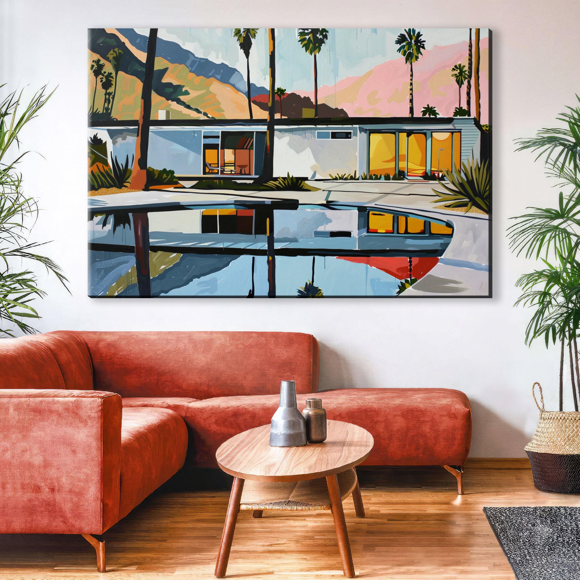 Retro Palm Springs Art - Mid-Century Modern Print | Gallery Wrapped Canvas Ready to Hang