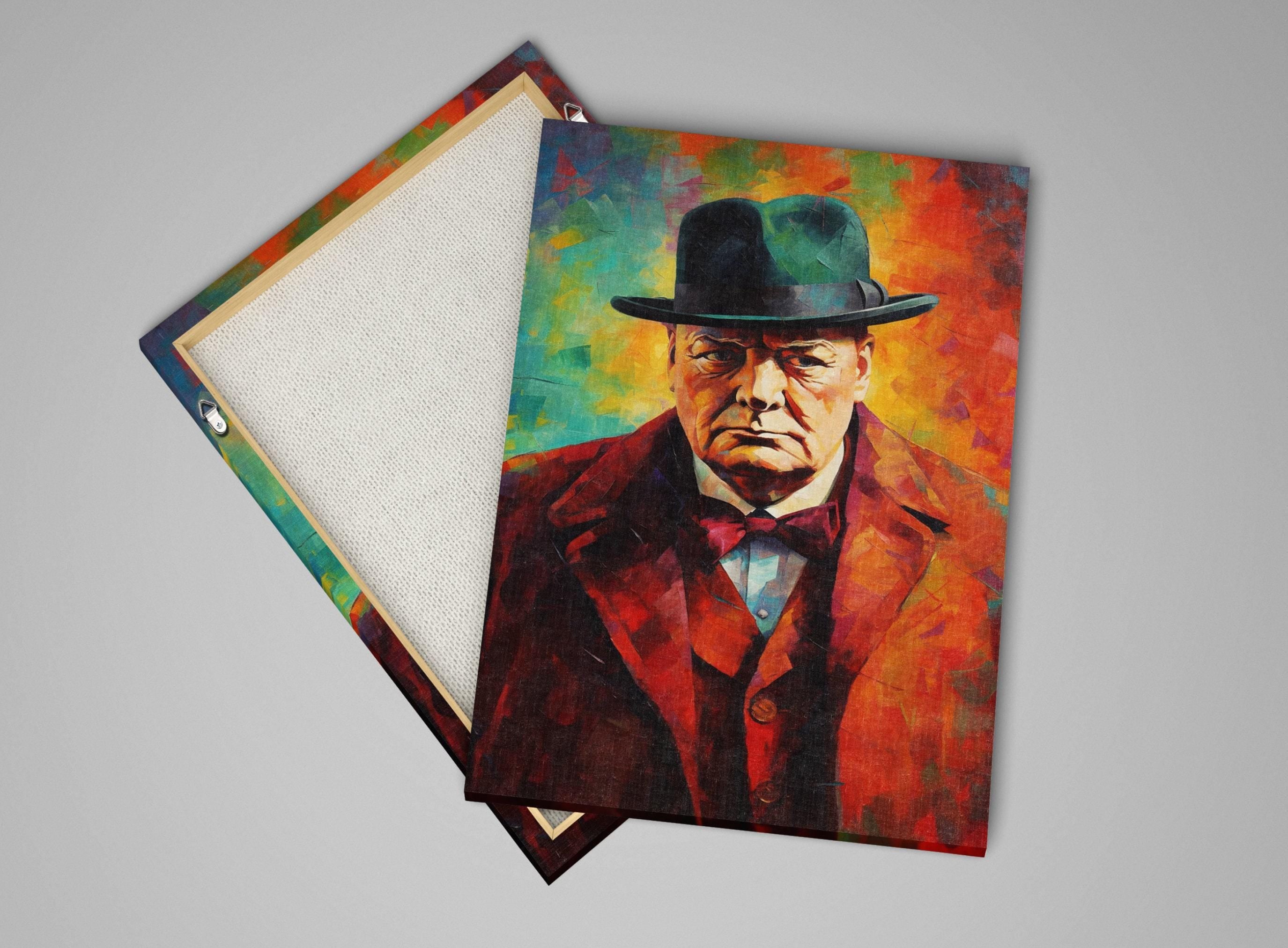 Winston Churchill Painting - Gallery Wrapped Canvas, Symbol of Courage Print, Ready to Hang