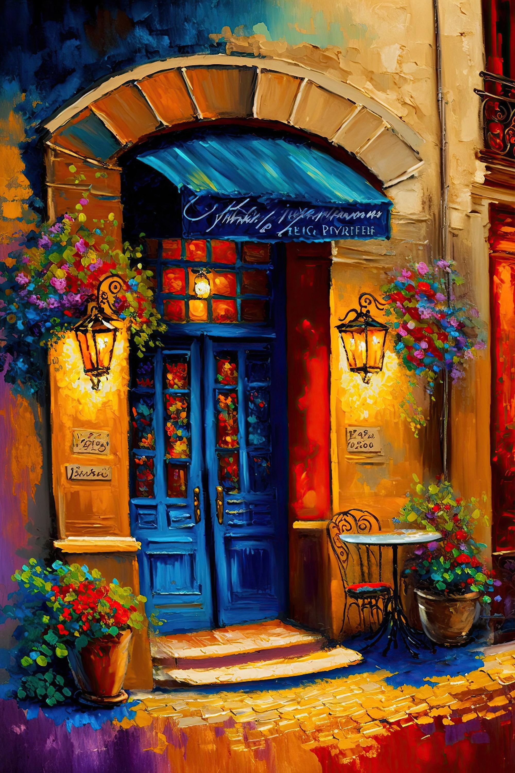 Paris Painting Canvas – Colorful Parisian Canvas Art with Wooden Frame & Fade Resistant Ink