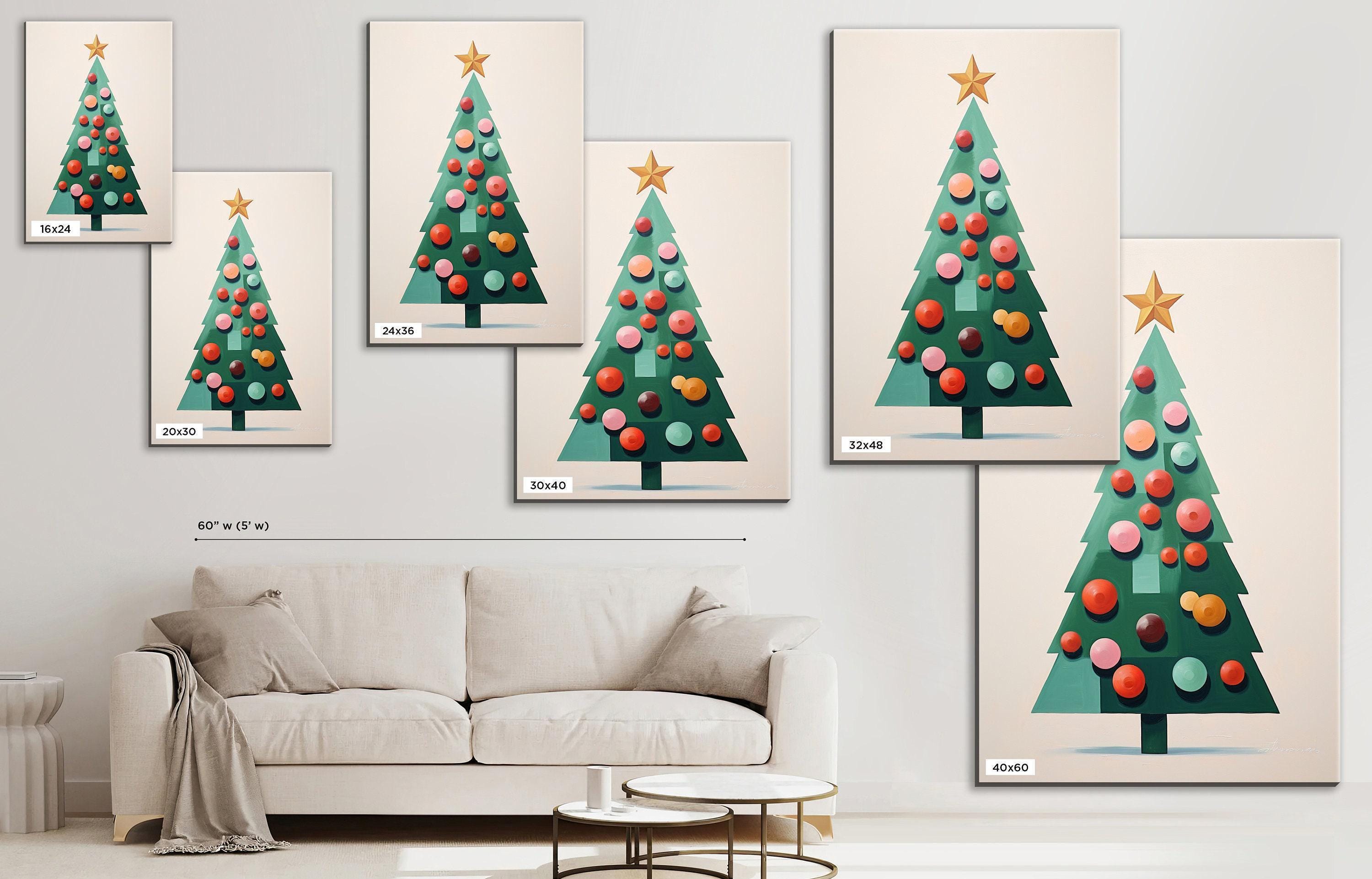 Minimalist Christmas Art - Extra Large Gallery Wrapped Canvas | Peaceful Holiday Wall Decor