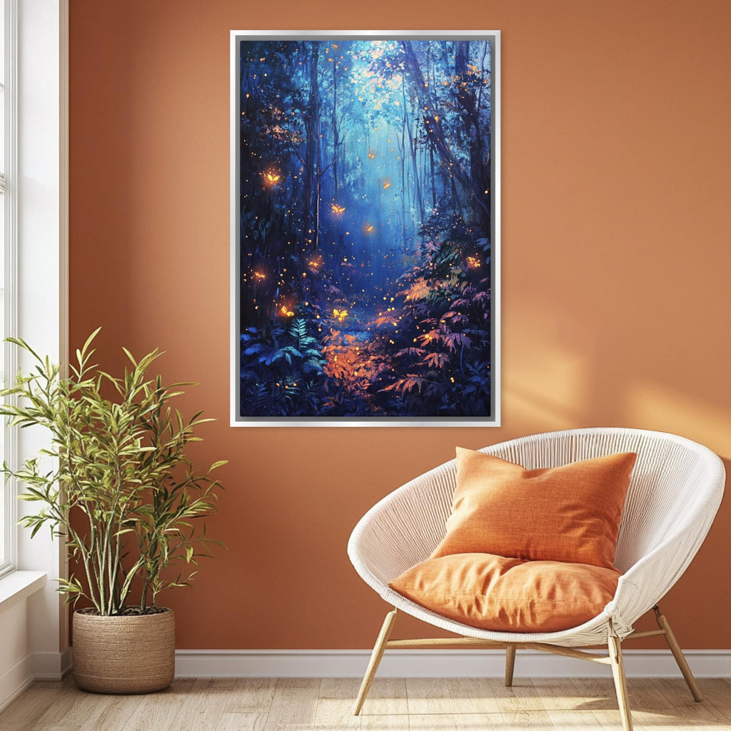 a room with a chair and a painting on the wall