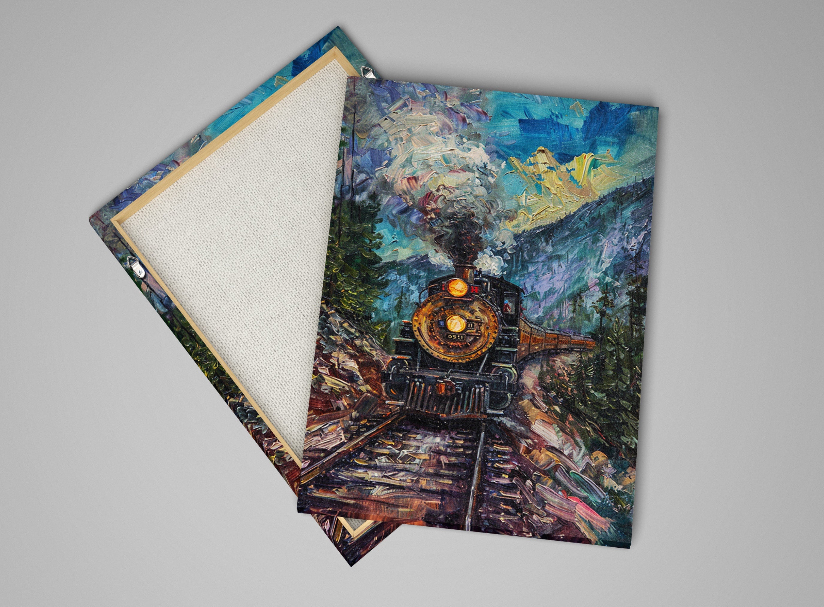 Railroad Engine Canvas - Large Locomotive Wall Art | Gallery Wrapped, Ready to Hang