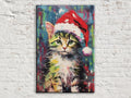 Christmas Kitten Art Print – Cute Holiday Kitten Print on Gallery Wrapped Canvas