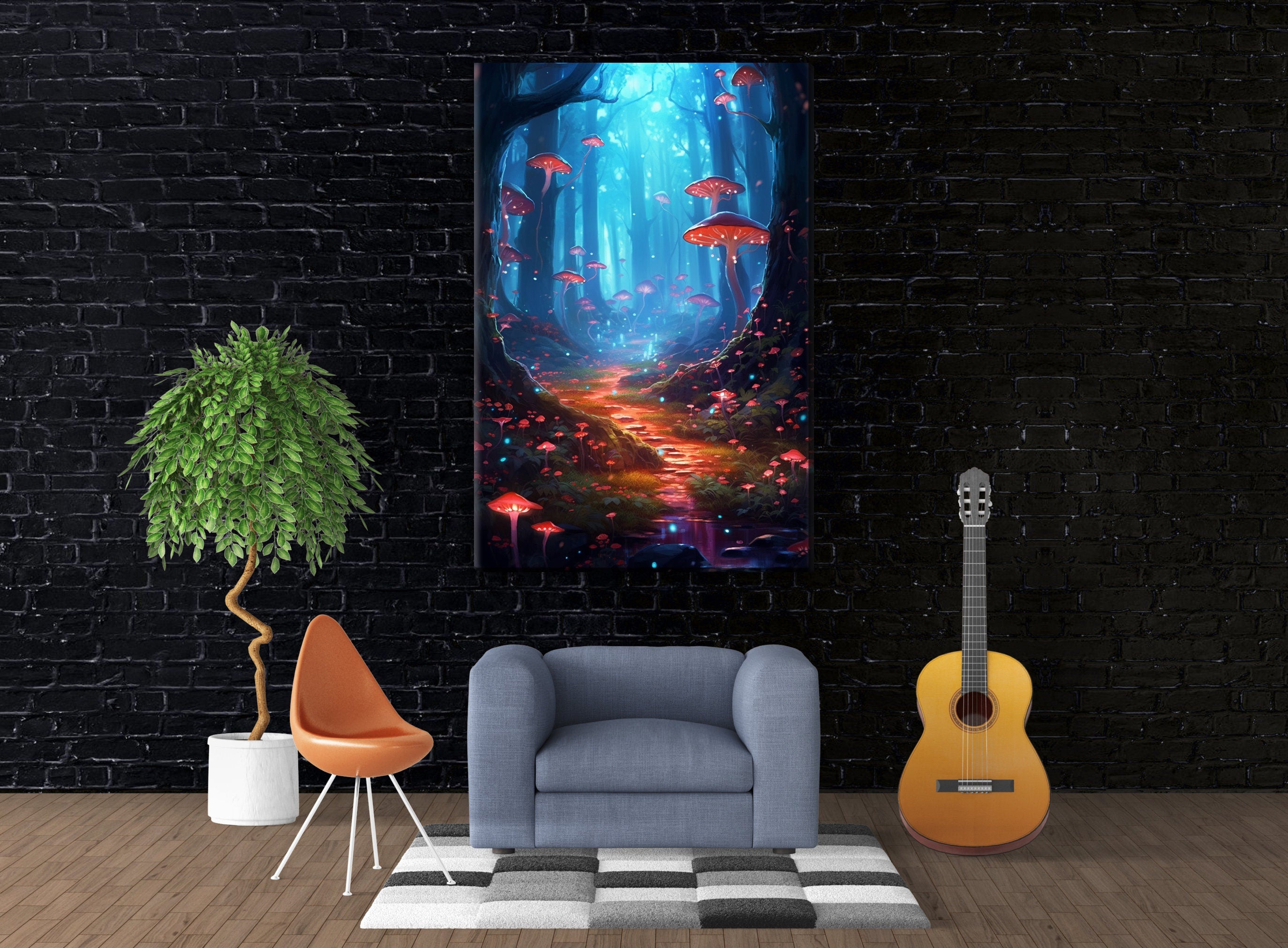 Canvas Wall Art – Enchanted Forest Print on Gallery Wrapped Canvas, Extra Large