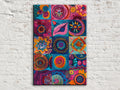 Boho Wall Art - Vibrant Bohemian Canvas Print | Extra Large Quilt Style Art