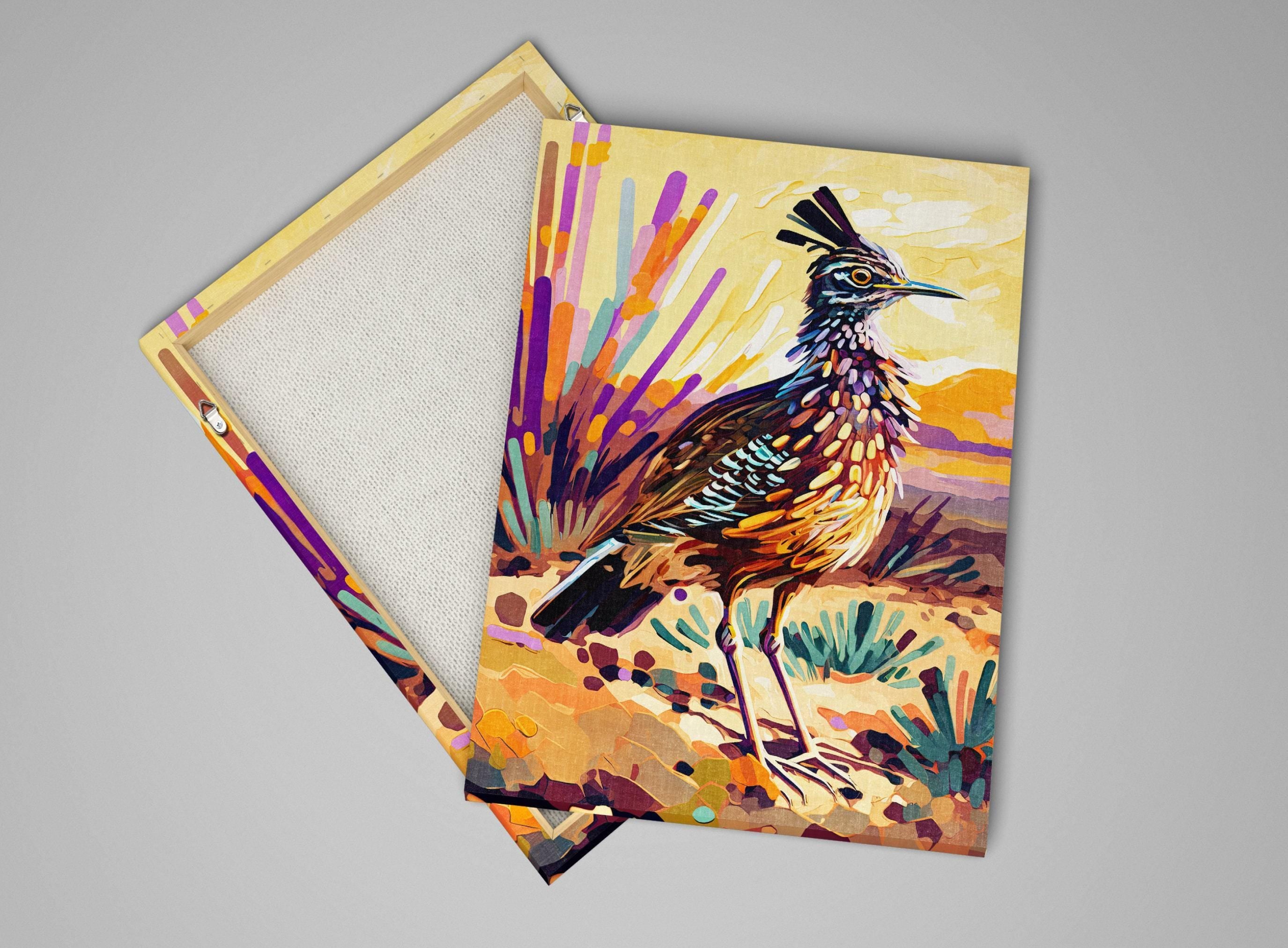 Desert Roadrunner Art – Southwest Wildlife Canvas Print | Gallery Wrapped, Ready to Hang