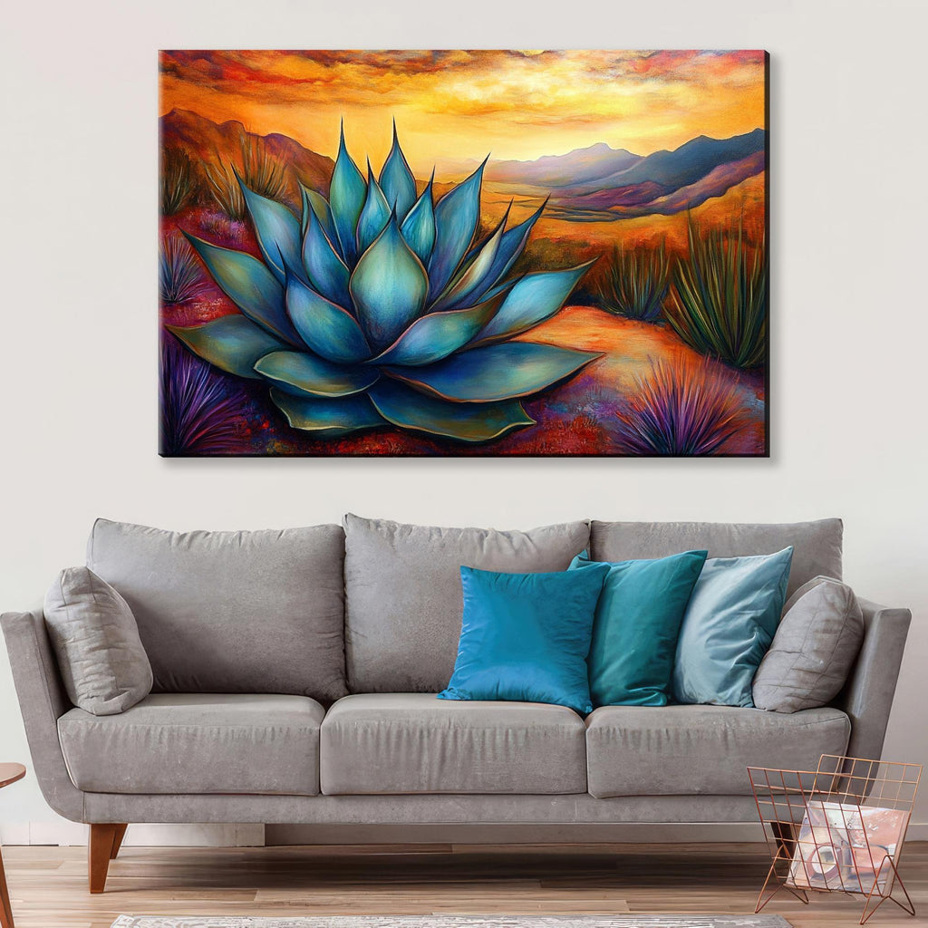 Succulent Agave Canvas | Extra Large Wall Art - Framed Succulent Art, Ready to Hang