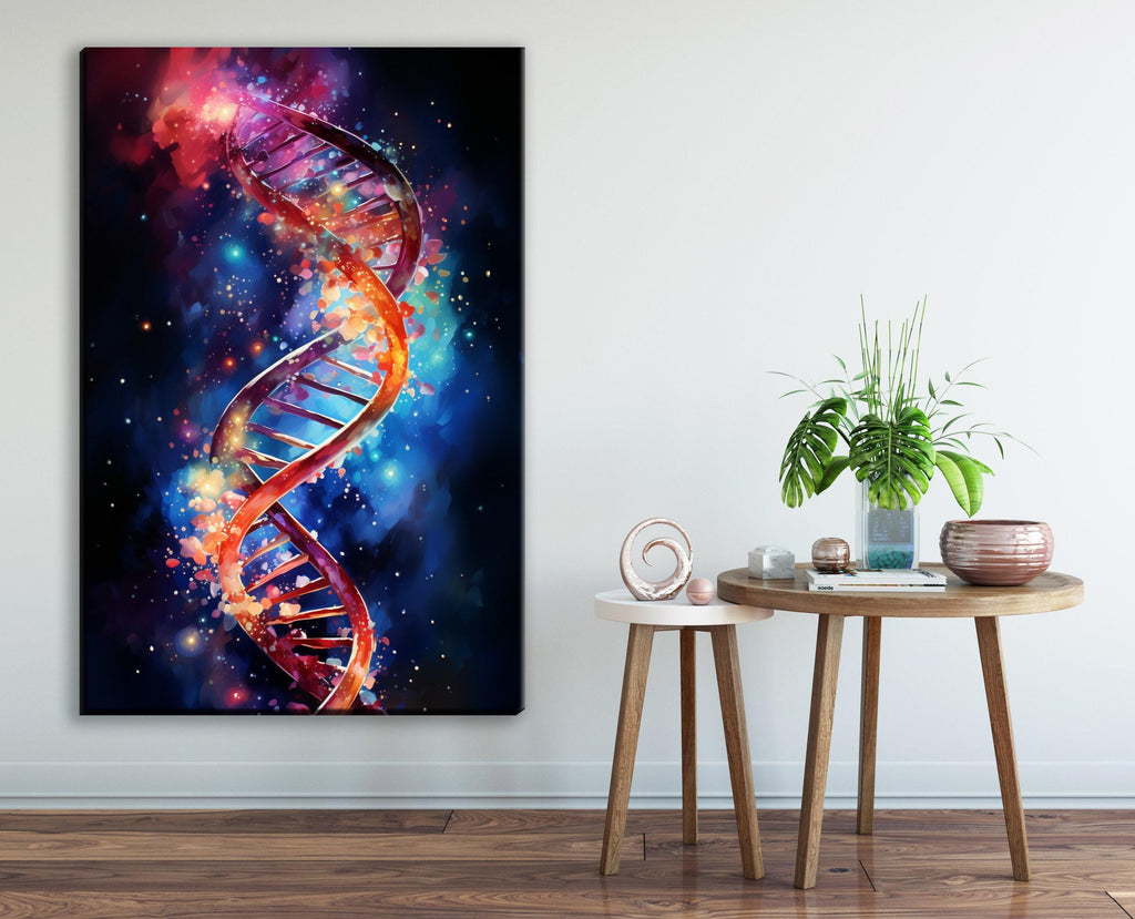 DNA Canvas Wall Art – Large Double Helix Artwork With Scratch Resistant Coating