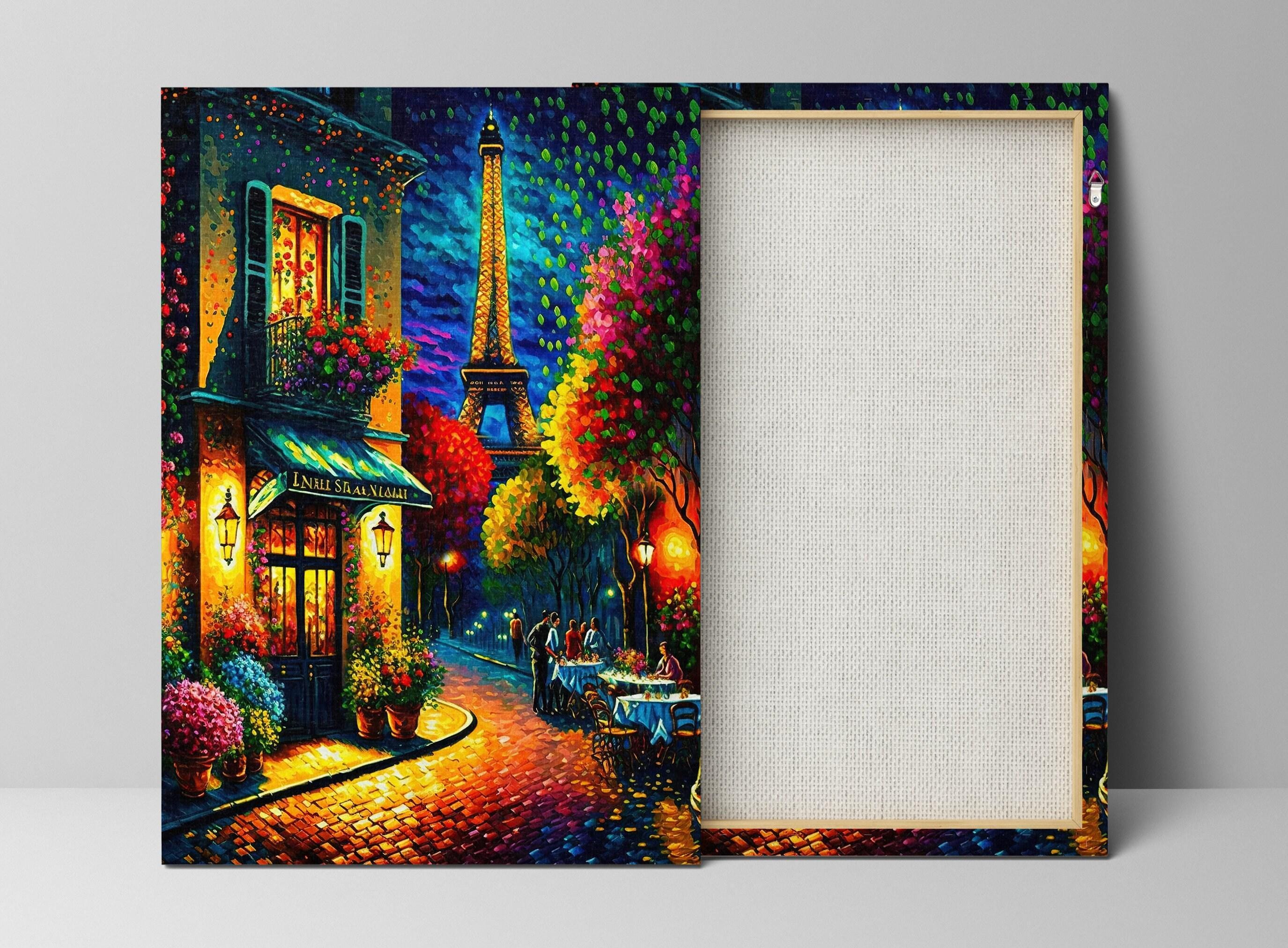 Paris Eiffel Tower Painting – Vibrant Paris Cityscape Print | Gallery Ready Canvas Art