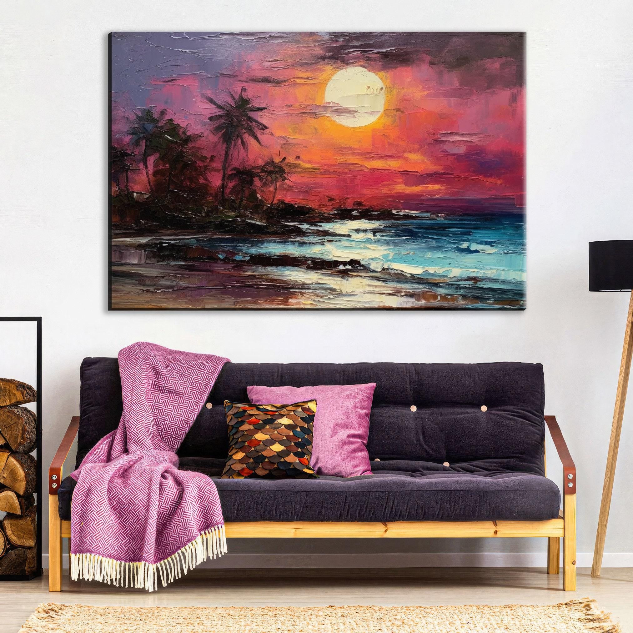 Moonlit Beach Wall Art – Large Canvas Art | Gallery Wrapped Canvas, Ready to Hang