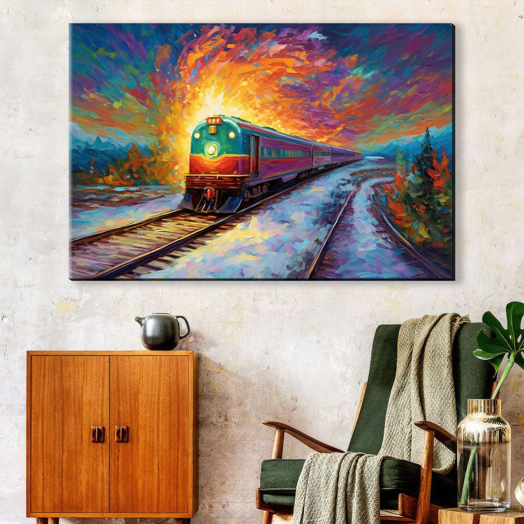 Railroad Cargo Print - Large Gallery Wrapped Canvas | Freight Train Art