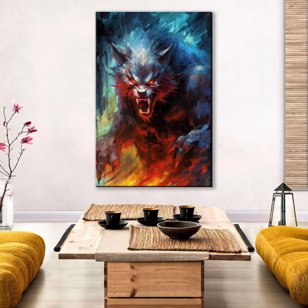 Halloween Werewolf Canvas – Spooky Wall Art | Large Gallery Wrapped Print