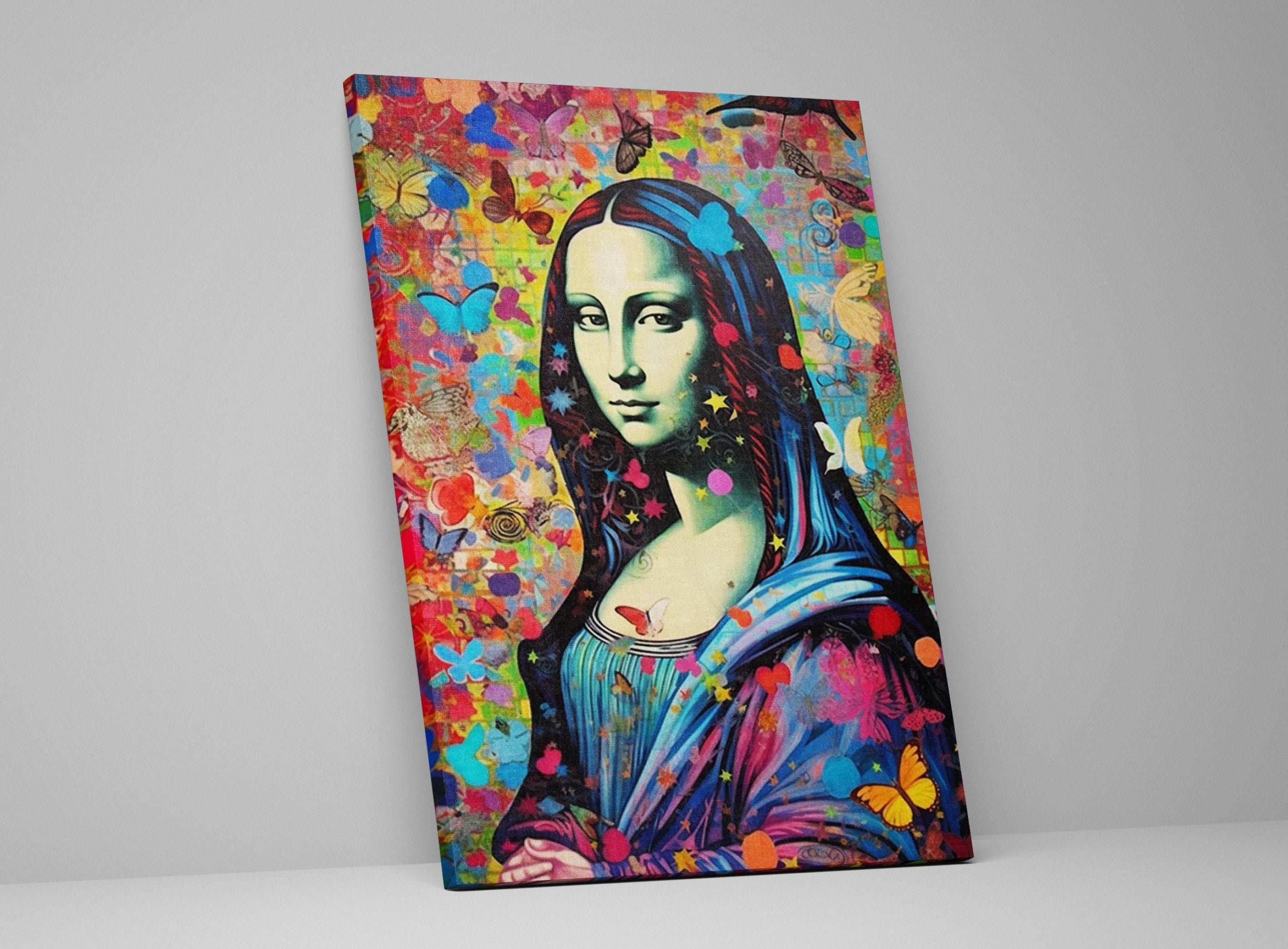 Mona Lisa Pop Art - Large Canvas Art | Vibrant Wall Decor | Gallery Ready Artwork