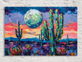 Desert Night Collage Art – Southwest Wall Art | Gallery Wrapped Canvas, Ready to Hang