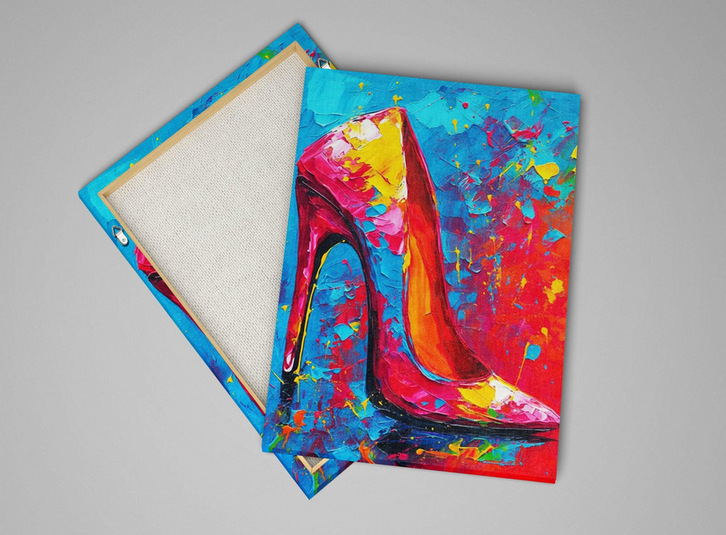 High Heels Canvas Art – Colorful Pop Art Print on Large Gallery Ready Canvas