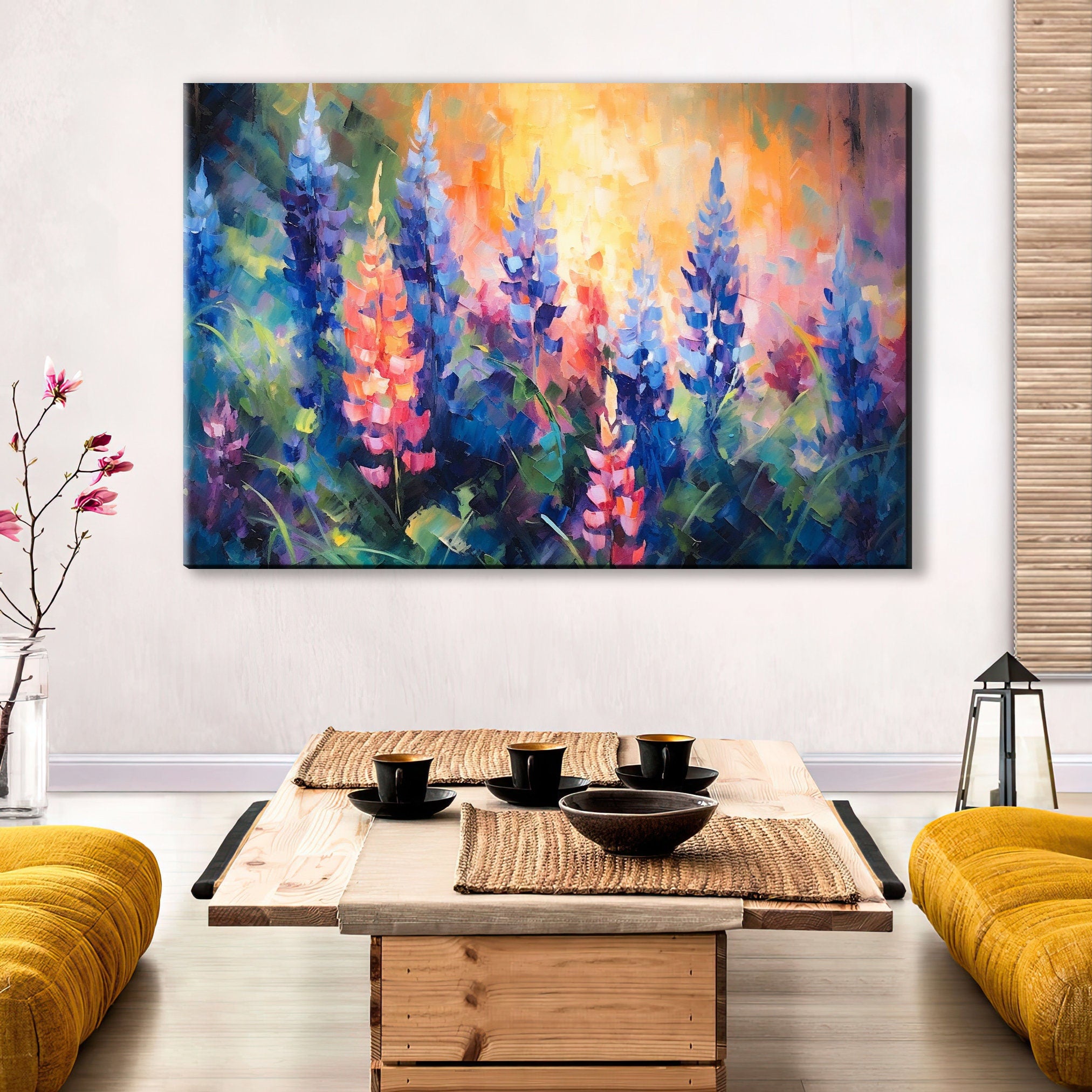 Texas Bluebonnet Canvas – Large Wildflower Meadow Art | Gallery Ready, UV Coated Print