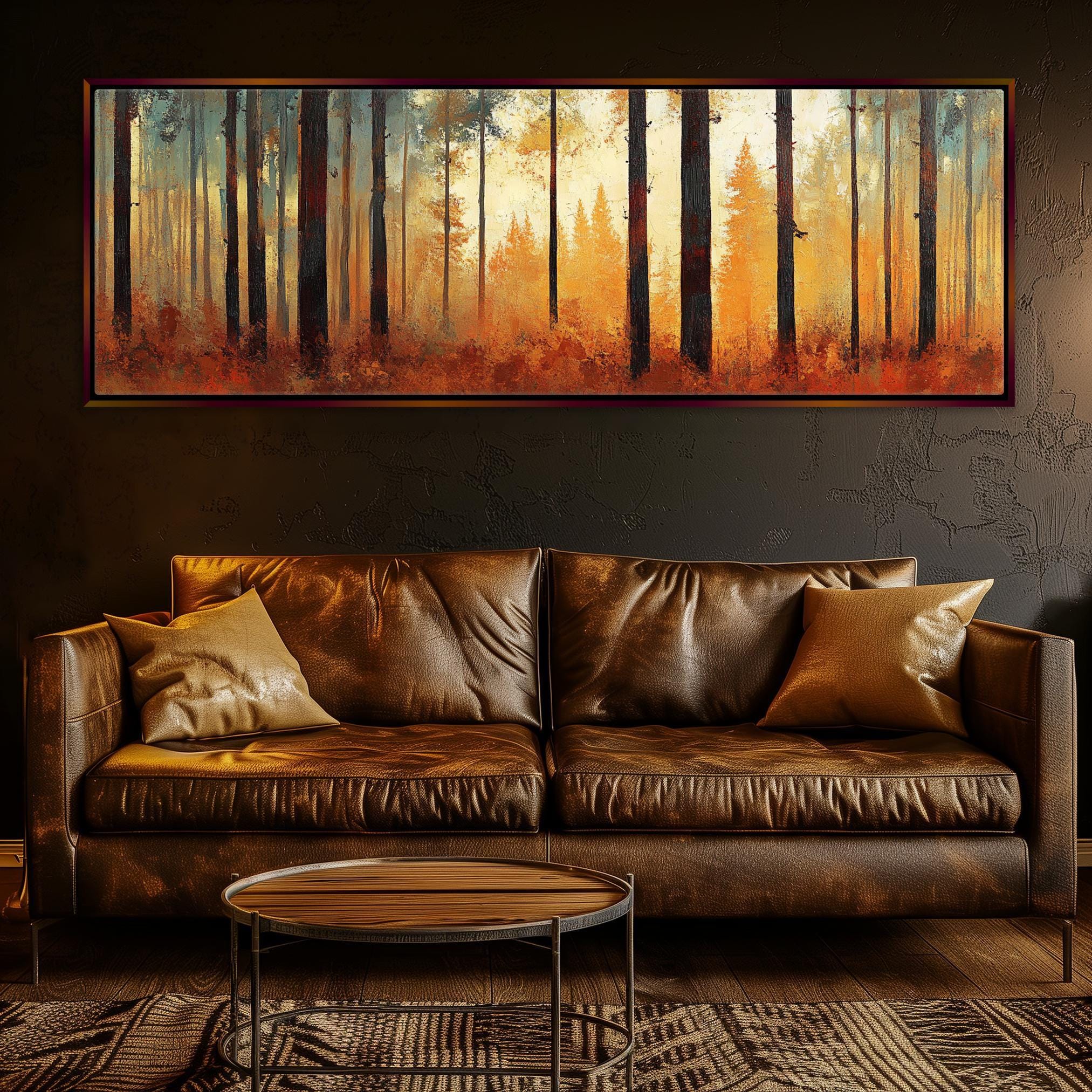 Autumn Forest Canvas - Panoramic Wall Art | Extra Large Framed Canvas, Ready to Hang