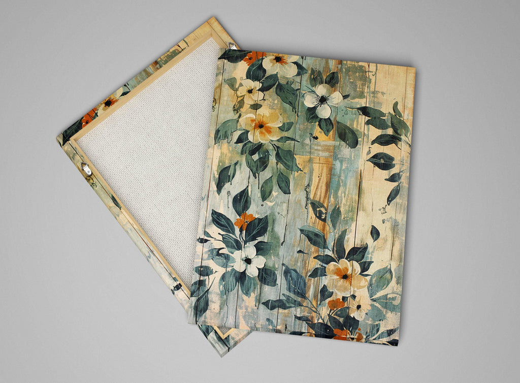 Farmhouse Wall Art - Modern Farmhouse Decor Floral Canvas Print | Extra Large Gallery Wrapped Canvas