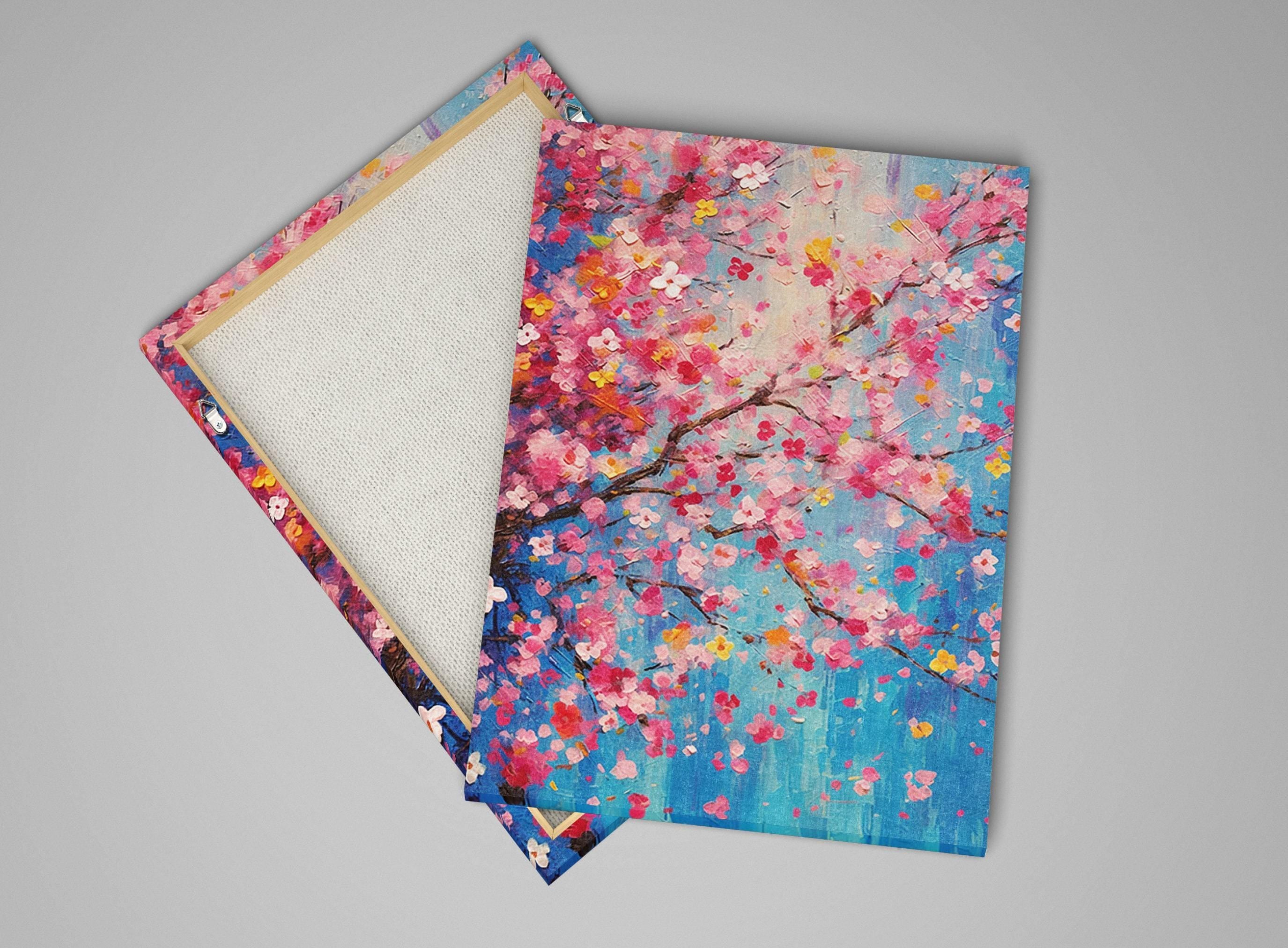 Cherry Blossom Canvas | Large Floral Wall Art - Japanese Garden Print