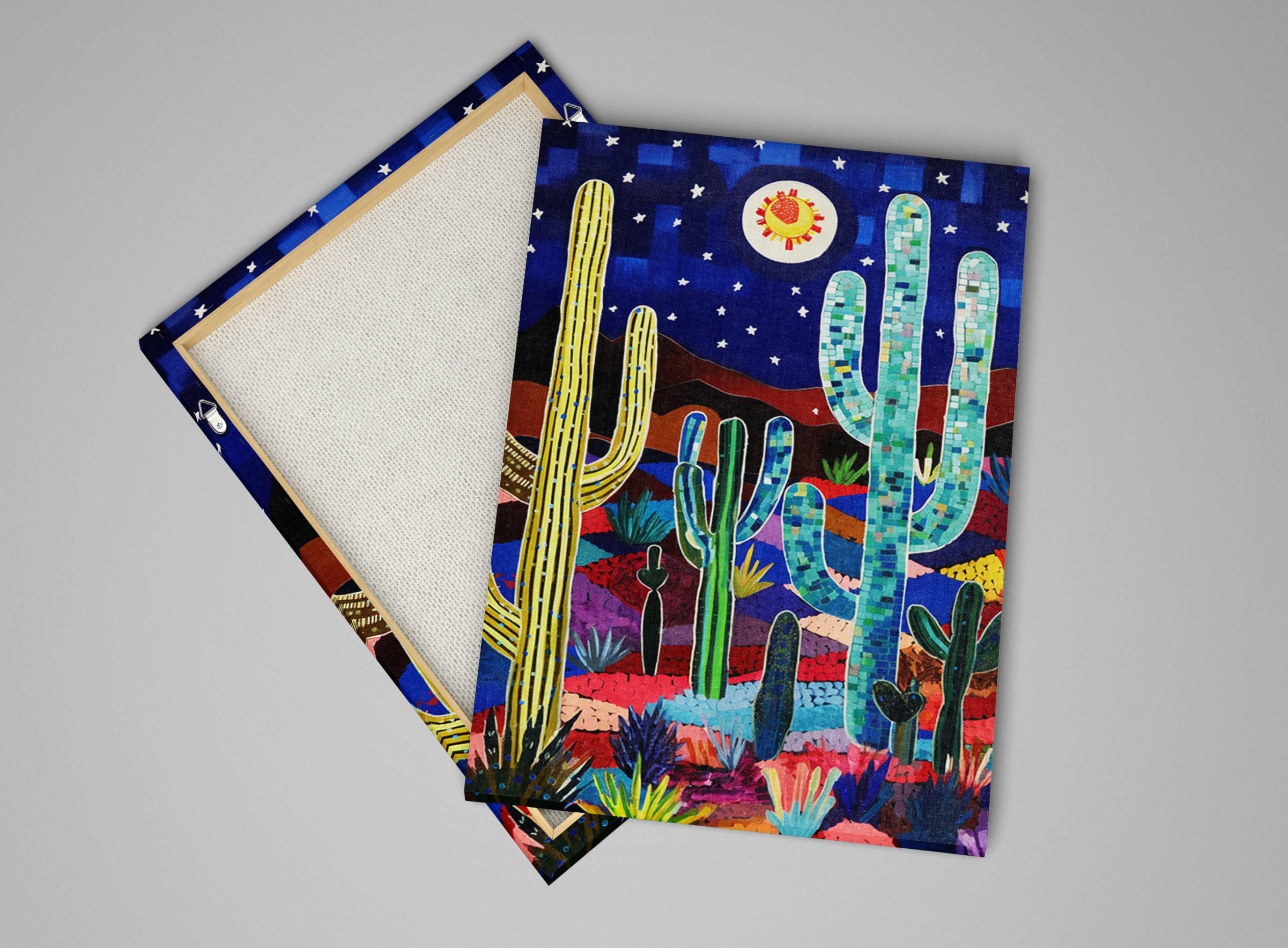 Desert Wall Art – Nocturnal Mirage Starry Night Canvas | Gallery Wrapped, Ready to Hang