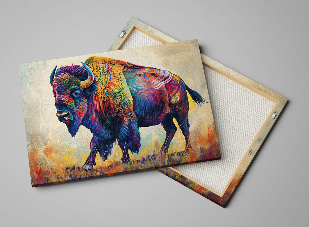 American Bison Art - Majestic Wildlife Buffalo Giclee Print | Large Gallery-Wrapped Canvas