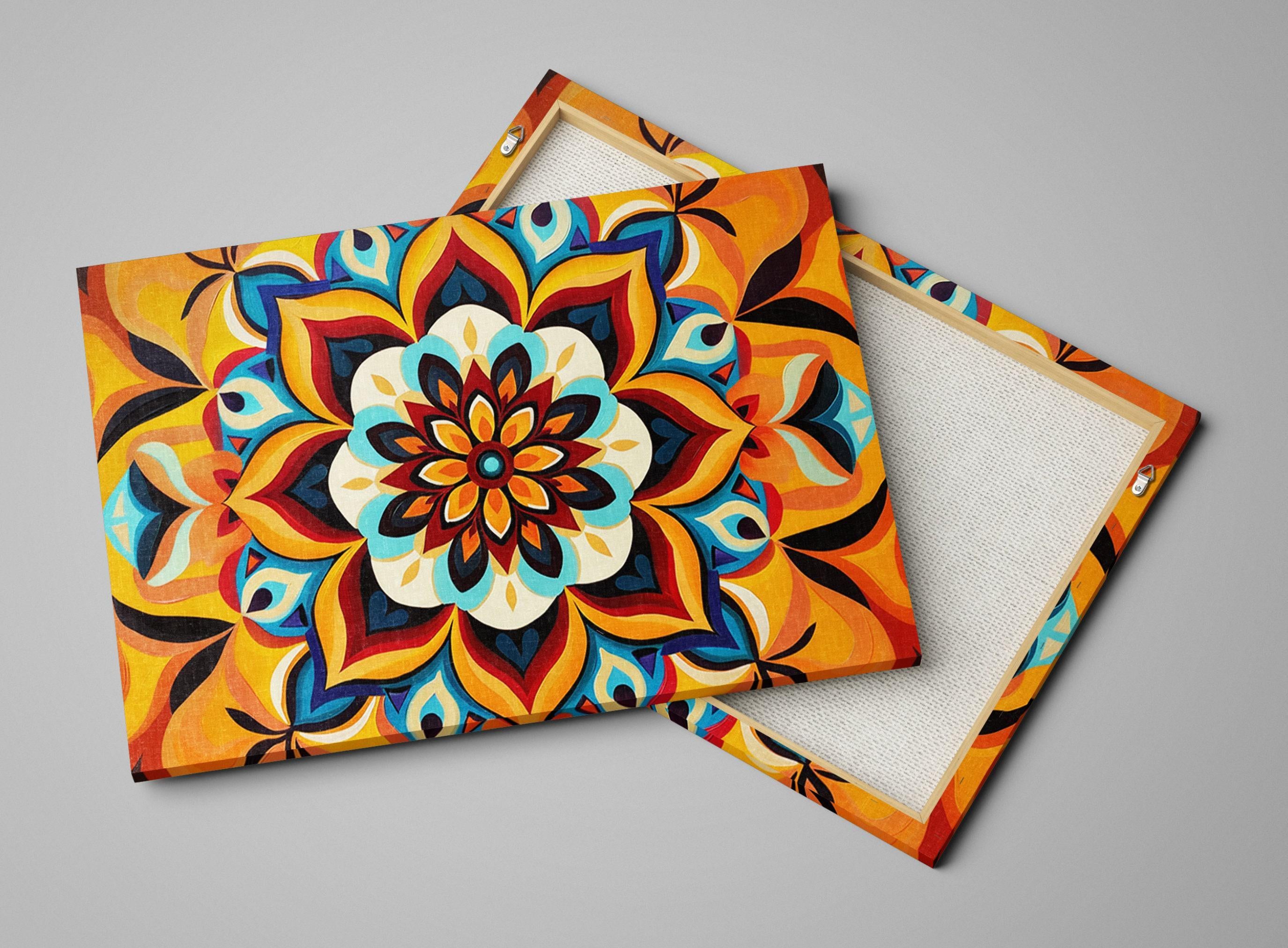 Boho Wall Art - Extra Large Gallery Wrapped Canvas | Colorful Abstract Patterned Painting