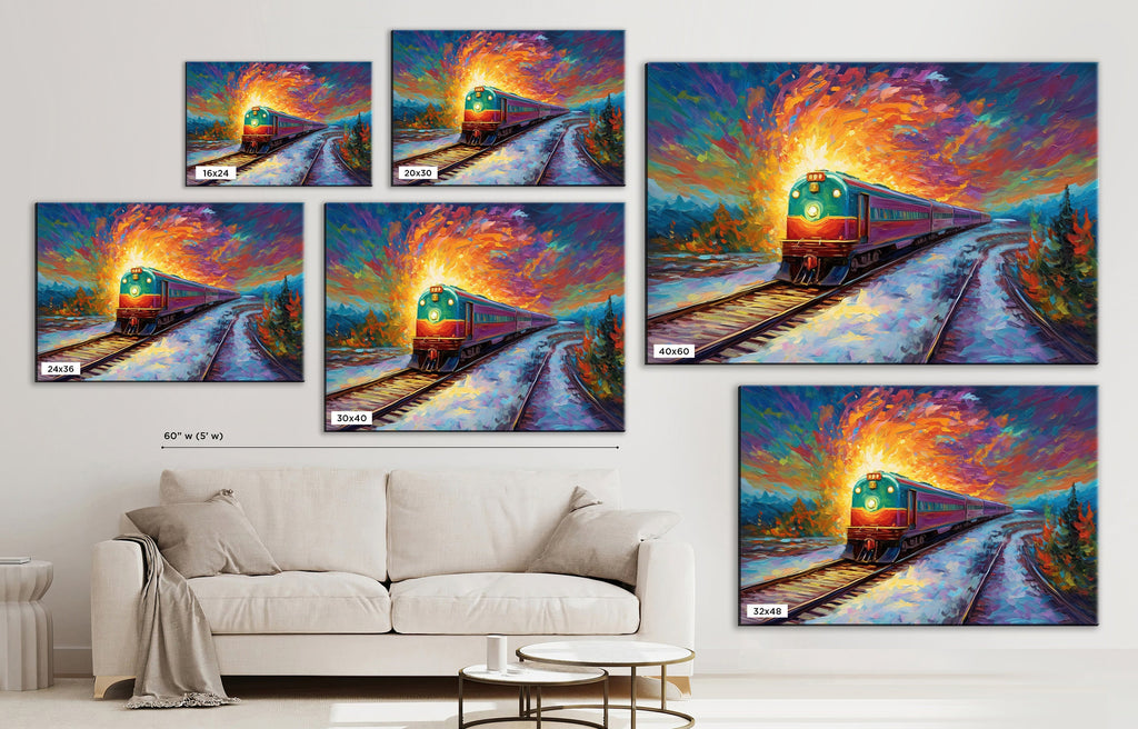 Railroad Cargo Print - Large Gallery Wrapped Canvas | Freight Train Art
