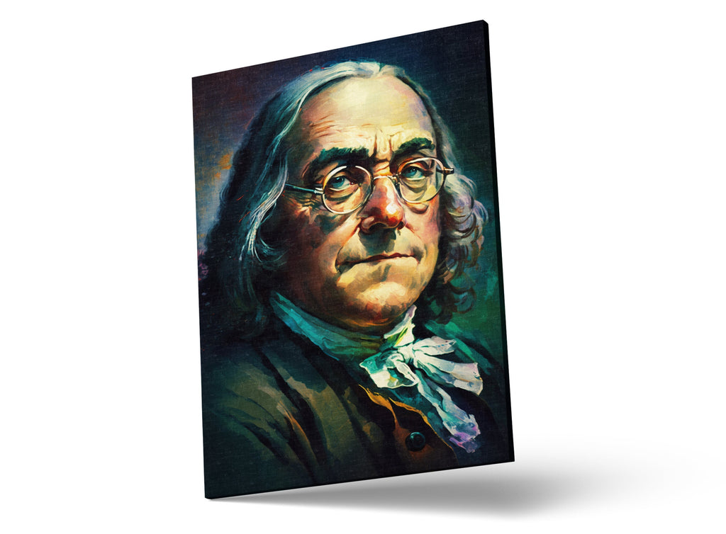 Benjamin Franklin Canvas Print - Founding Father Portrait on Gallery Quality Canvas