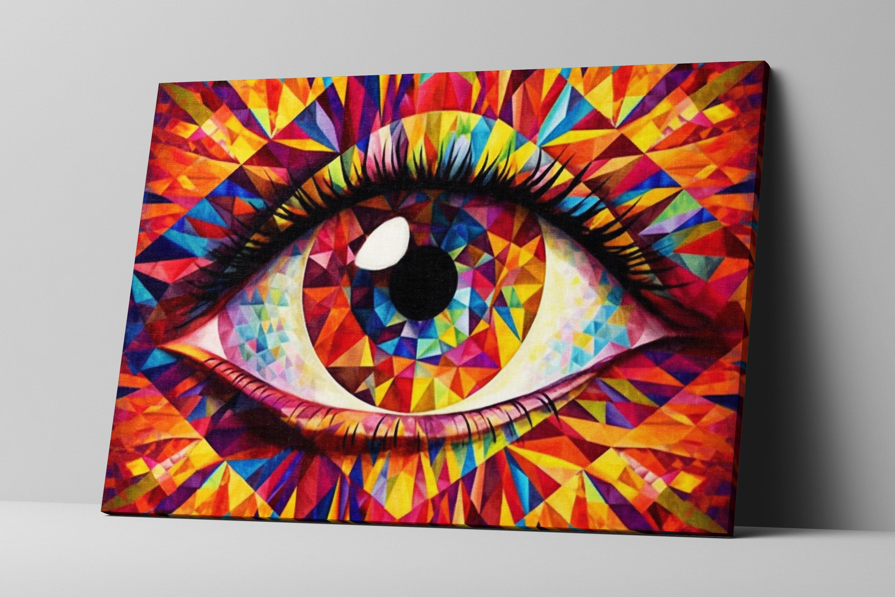 Psychedelic Canvas Art – Third Eye Painting with Vibrant Colors & Trippy Home Decor