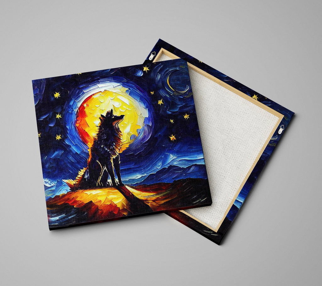 Wolf Canvas Print – Modern Impressionism Art | Vibrant Oil Painting, Gallery Ready Canvas