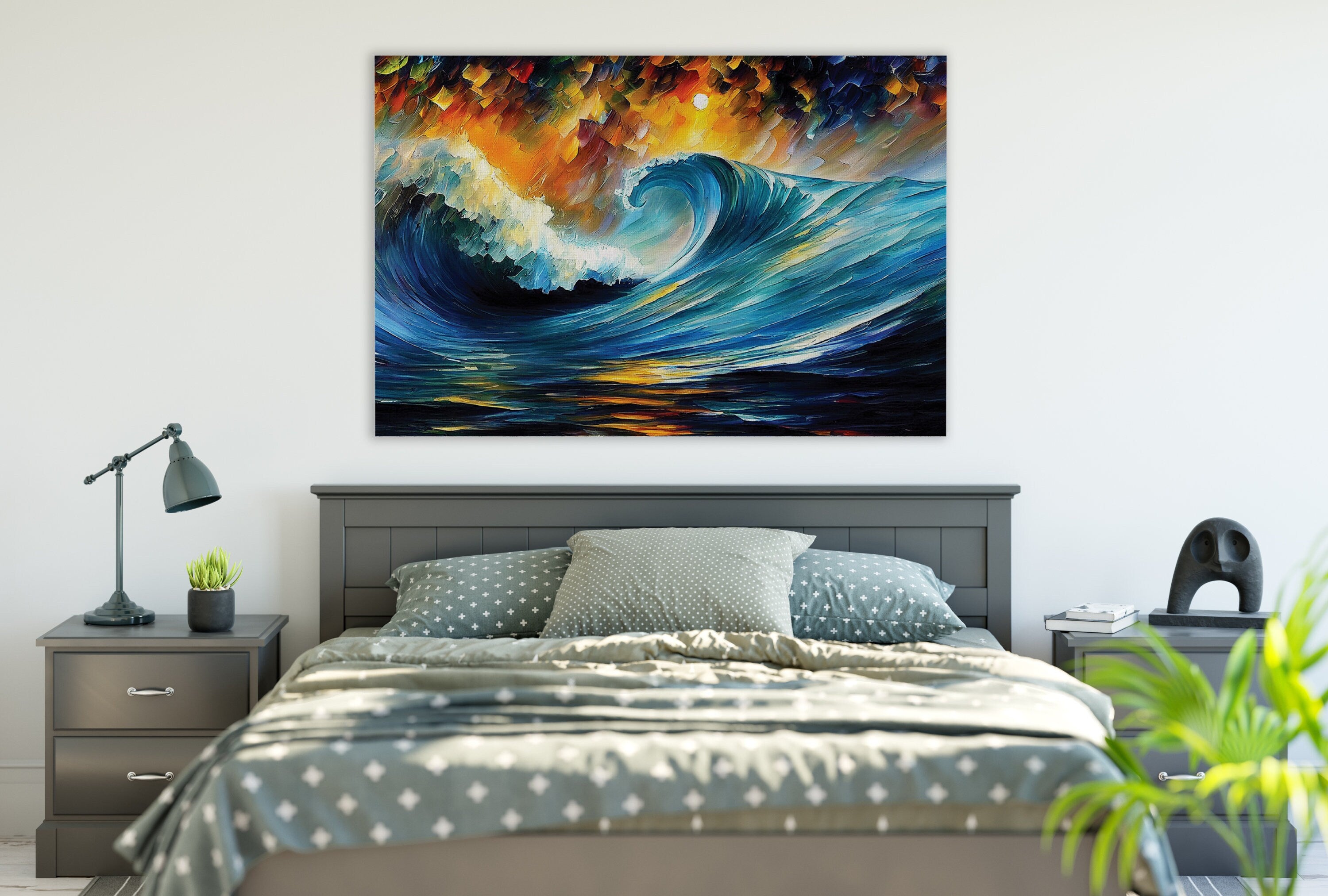 Ocean Wave Canvas Print – Vibrant Sea Canvas, Nautical Wall Art, Gallery Ready