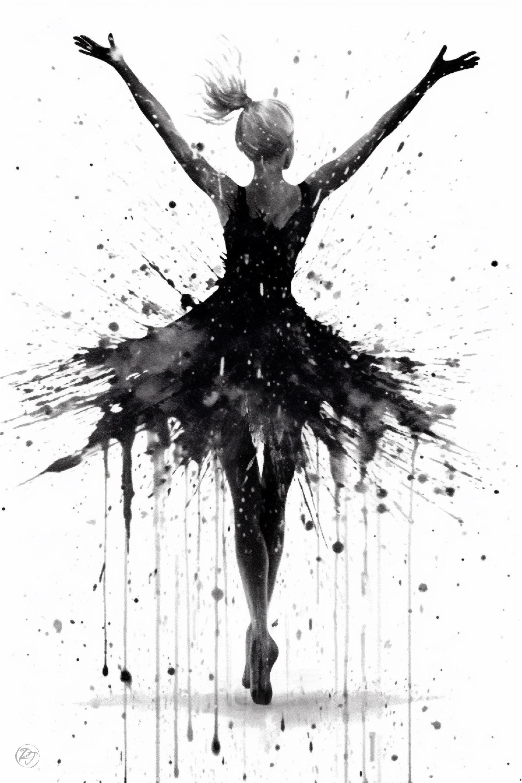 Graceful Dance Moves: Watercolor Ballerina Painting, Giclee Print on Canvas, Artist Paper, Watercolor Paper, Available in Extra Large Sizes