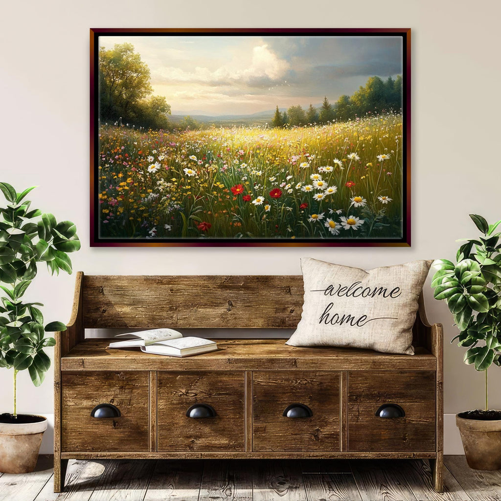 Wildflower Meadow Canvas - Extra Large Botanical Wall Art | Gallery Wrapped, Ready to Hang