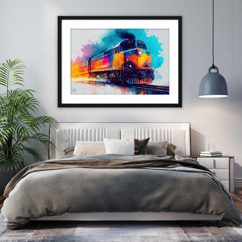 Nostalgic Train Journey: Watercolor Train Painting, Giclee Print on Canvas, Artist Paper, Watercolor Paper, Available in Extra Large Sizes
